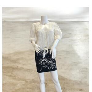 New Lush White Puff Shirt Top Large